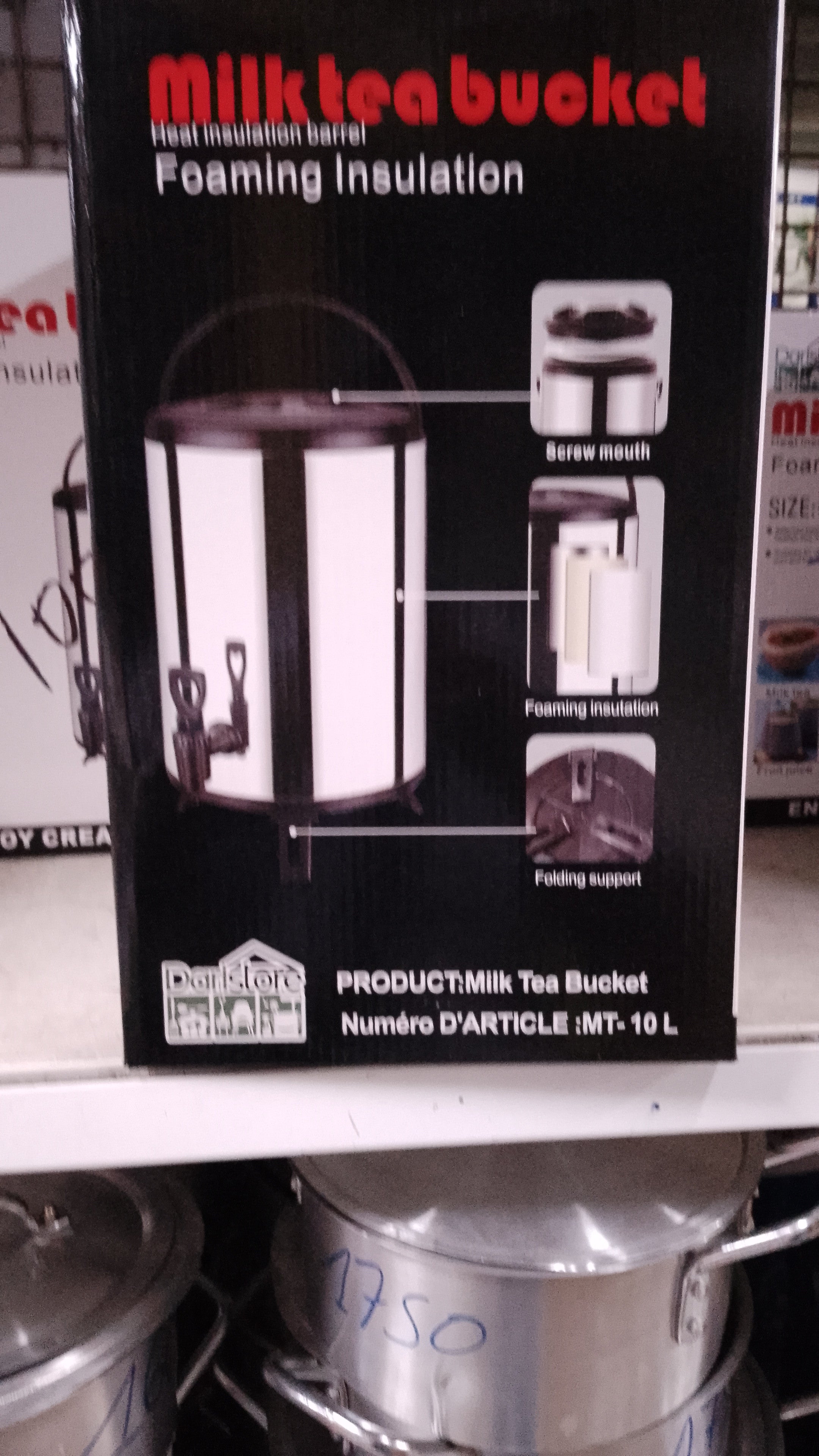 Distributeur de boissons chaudes isotherme milk,tea 10 L  - inox