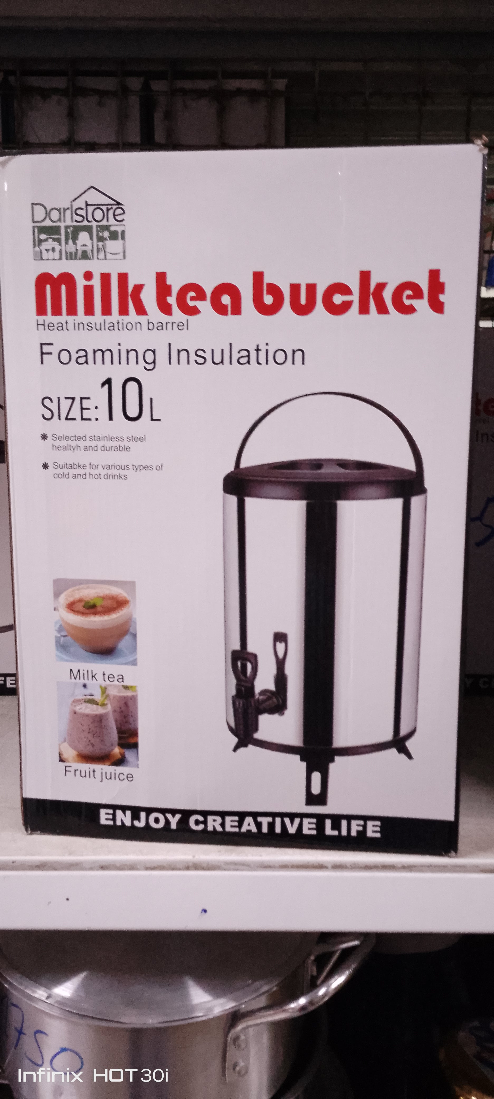 Distributeur de boissons chaudes isotherme milk,tea 10 L  - inox