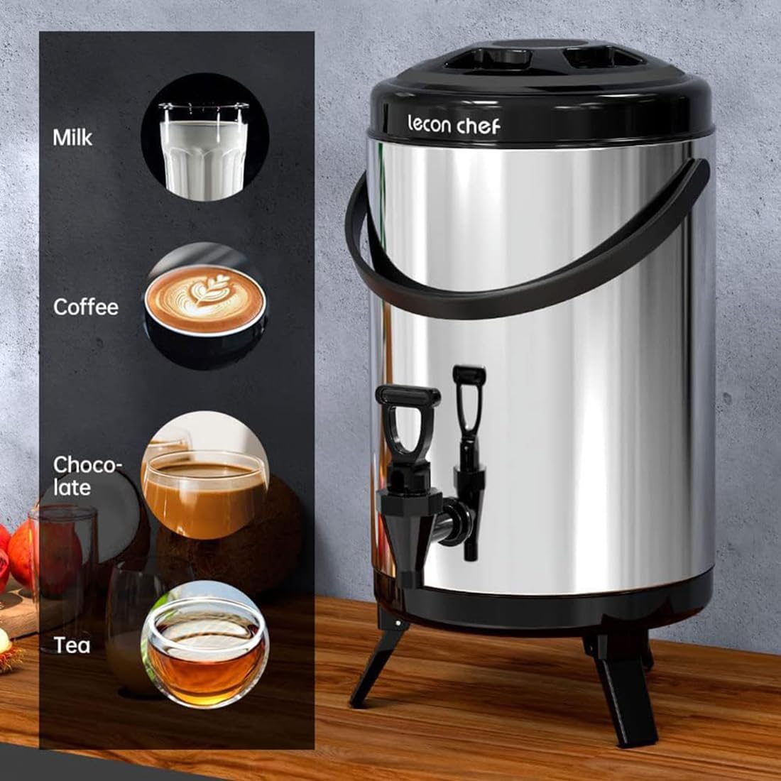 Distributeur de boissons chaudes isotherme milk,tea 10 L  - inox