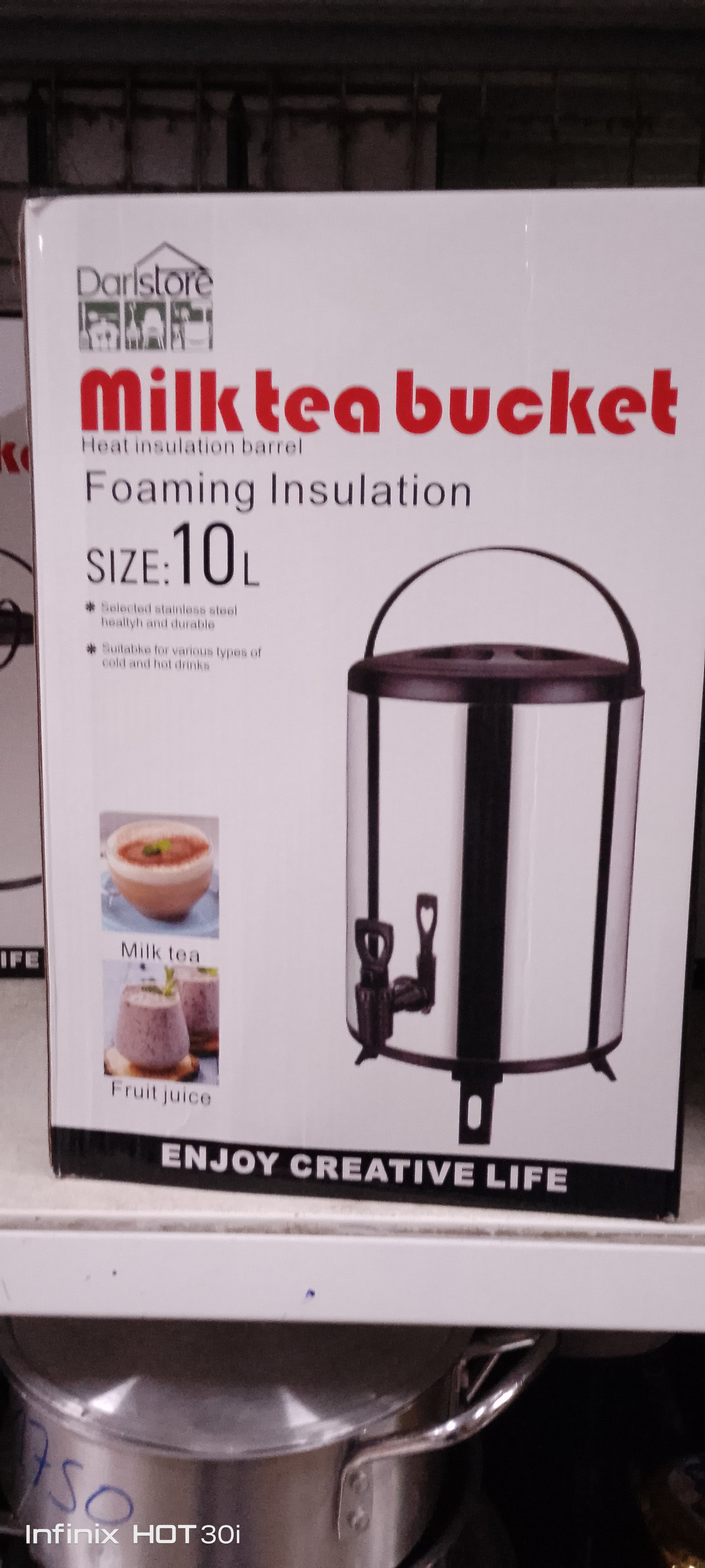 Distributeur de boissons chaudes isotherme milk,tea 10 L  - inox